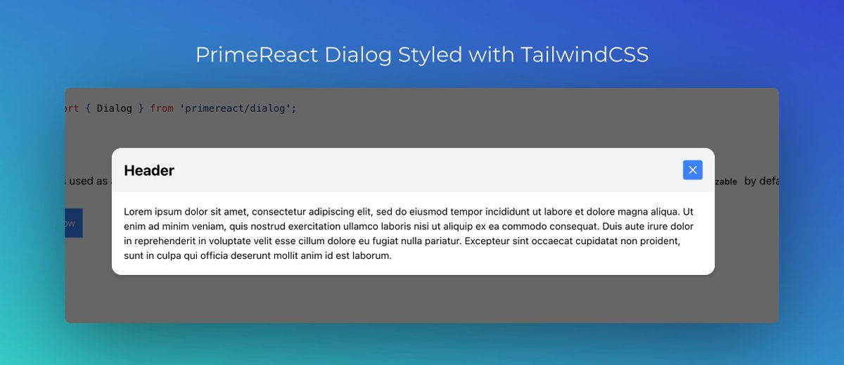 PrimeReact tweet media