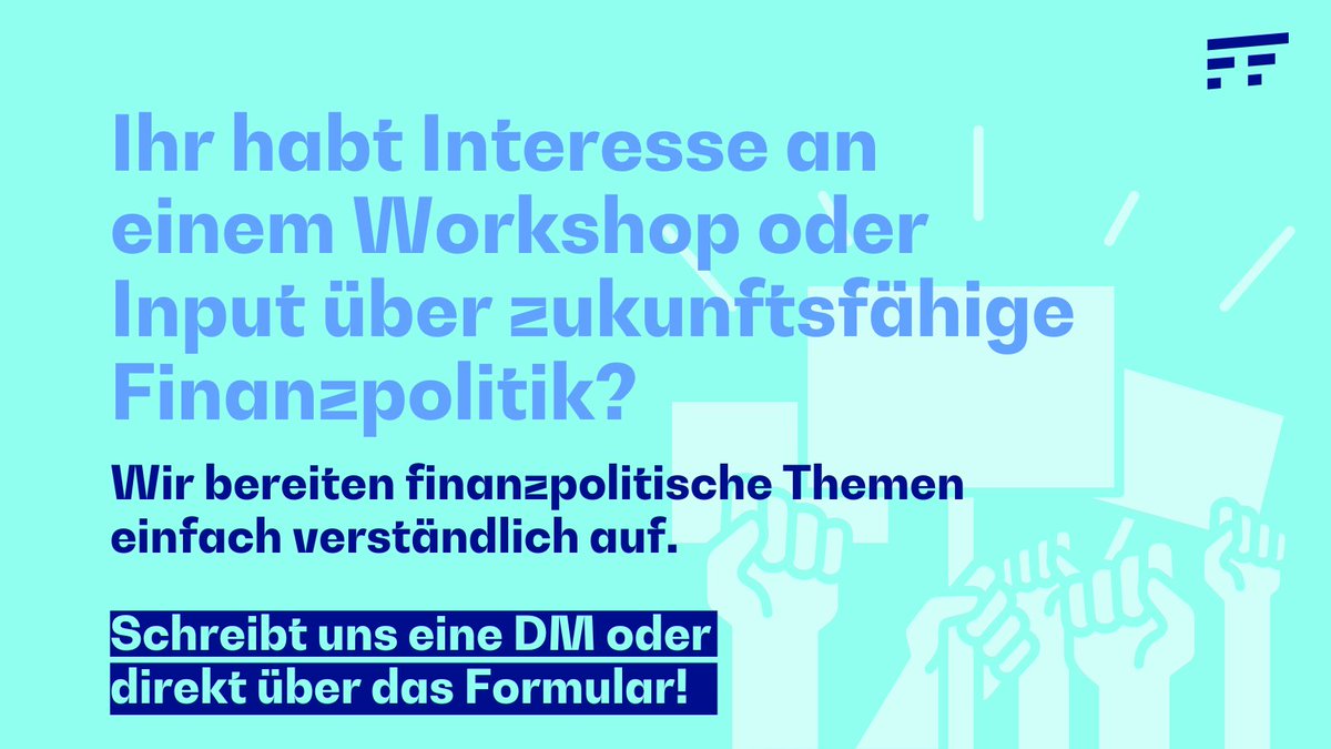 Ab sofort bieten wir wieder Vorträge und Workshops zu zukunftsfähiger Finanzpolitik an🥳

Nachdem wir den vielen Anfragen in der Vergangenheit nicht nachkommen konnten, haben wir nun unsere Kapazitäten ausgeweitet!🙌

Anfragen am besten direkt übers Formular: