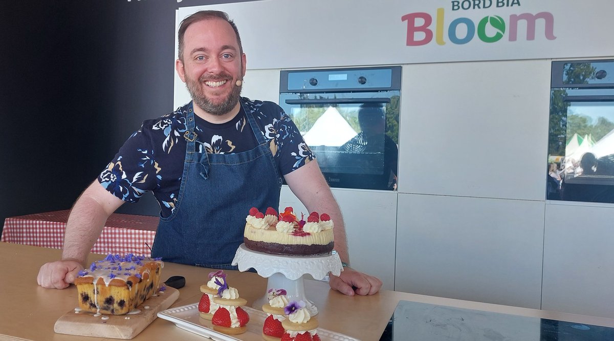 Look at all this deliciousness created by <a href="/ChefShaneSmith/">Shane Smith</a> here at <a href="/BordBiaBloom/">Bloom</a> in the Bord Bia Quality Kitchen - Lemon Blueberry Loaf, Strawberry Shortbread Stack and Raspberry Cheesecake Brownie
