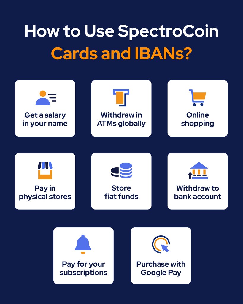 spectrocoin's tweet photo. Free to order, low fees, high limits, and accepted globally.
It’s the #SpectroCoin #crypto debit #card with a dedicated #IBAN account!
If you don’t know how to make the most of the card and IBAN, we have prepared short instructions to guide you. https://t.co/34egeXw7tH