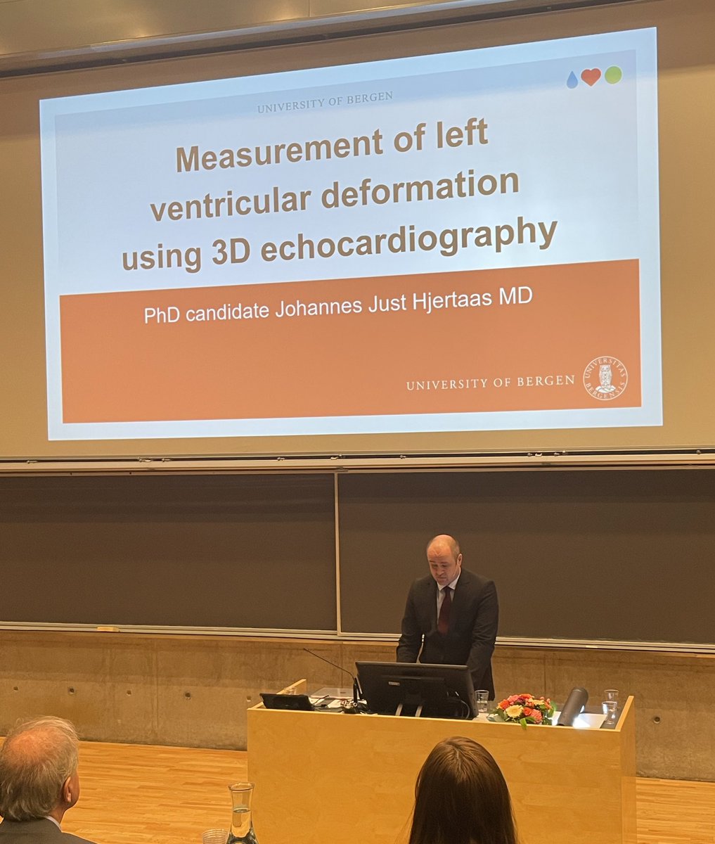 Congratulations to colleague Johannes Just Hjertaas on defending his thesis so well «Measurement of left Ventricular deformation using 3D echocardiography» Concratulations to supervisors @EvaGerdts Knut Matre