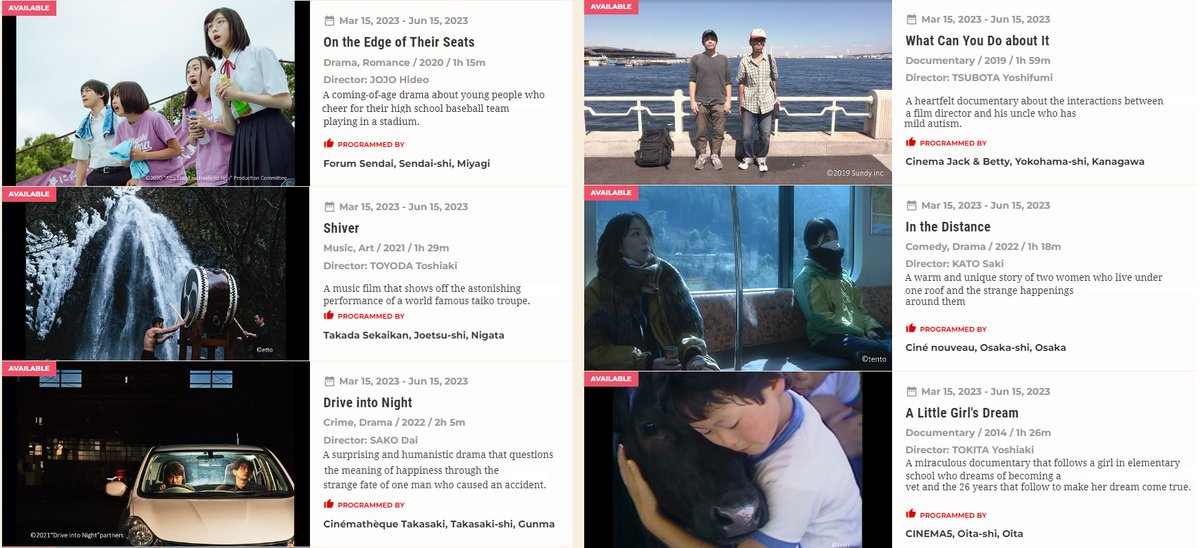 mgda_inquieta's tweet image. Me empané y quedan solo 10 días del #jffplus Independent de @Japanfoundation @jffplus

Streaming hasta 🗓 June 15, 2023 en jff.jpf.go.jp/watch/independ…

Le daré 1 intensivo... ¿Visteis alguna? ¿Hay alguna feel good movie? Las necesito mucho ahora ¿Recomendáis x donde empezar?