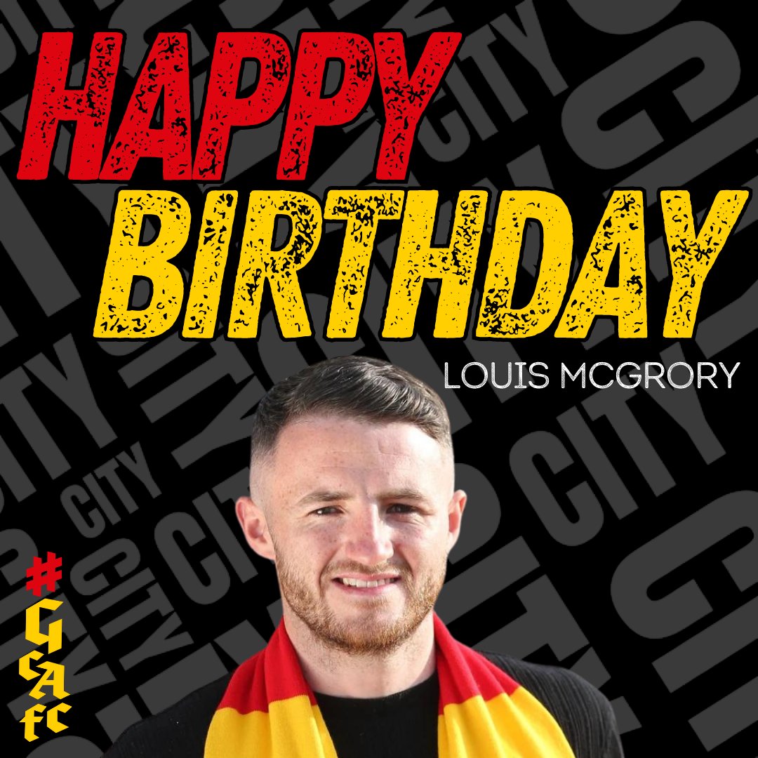 🎂 𝐇𝐀𝐏𝐏𝐘 𝐁𝐈𝐑𝐓𝐇𝐃𝐀𝐘 to City's Louis McGrory who turns 2️⃣6️⃣ today! #GCAFC