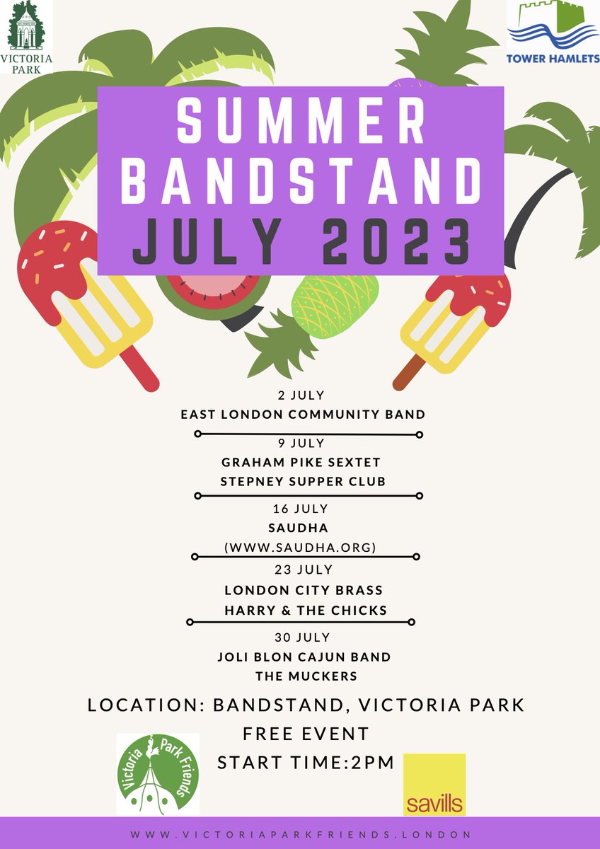 🎷Upcoming concerts with ELCB! 🎺 1st July; Striking Sparks: The Story of the Matchgirls. 7pm at @QMUL_Music with @eastLDNmusic @TheMatchgirls 🔥 2nd July; Jazz at Victoria Park Bandstand afternoon from 2pm @VickyParkFriend @VickyParkLondon 🥁