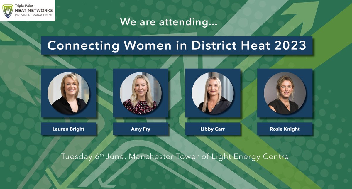 We’re excited to be in Manchester tomorrow for the District Heating Diva’s Connecting Women in District Heat Conference.

Are you going? Make sure to say hello! 👋 Lauren Bright, Amy Fry, Libby Carr and Rosie Knight from our Triple Point #HeatNetworks team will be there.

#cwdh23