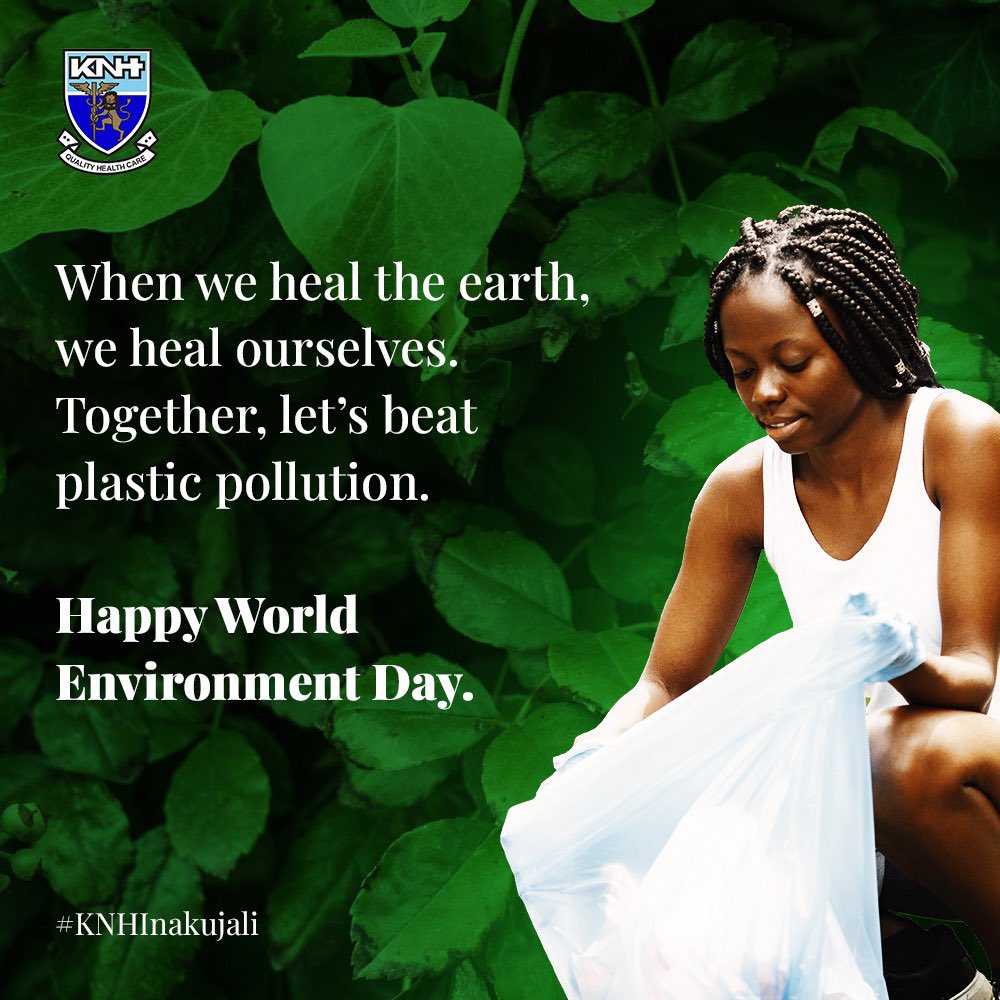 As we stand united in our dedication to environmental conservation, let’s say 'no' to single-use plastics and embrace reusable alternatives. Let's inspire others to make conscious choices that safeguard our health and environment. #KNHinakujali #WorldEnvironmentDay