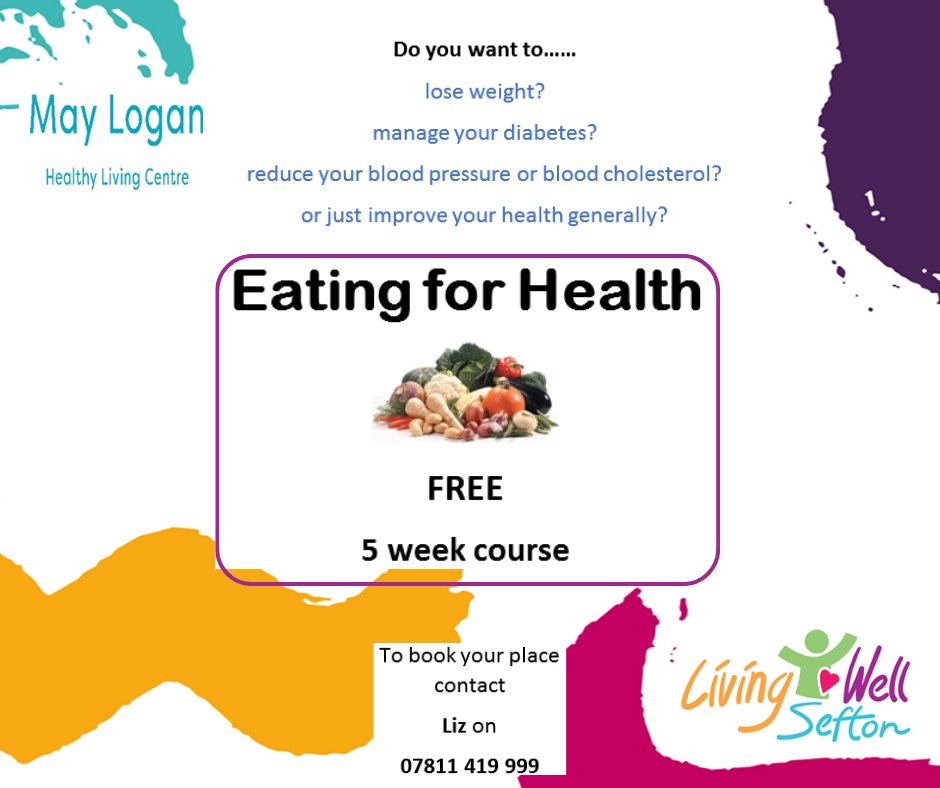LWSefton's tweet photo. Join the @mayloganonward team for their #EatingForHealth course beginning tomorrow 10am-12pm

Please RT and share with anyone who could benefit from tips and tricks to improve their nutrition and other benefits from a healthier diet

#Sefton #nutritionsupport https://t.co/jOhLaf9Lzm