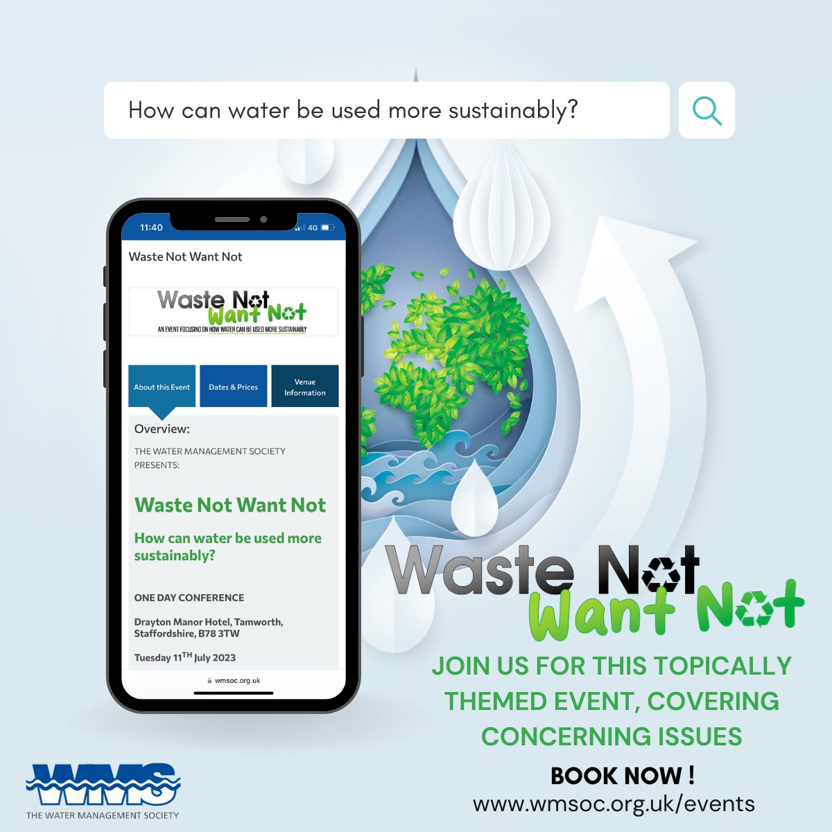 WMSoc1's tweet photo. How can water be used more #sustainably?💦
Book #NOW , don't miss out on our one-day conference
#SpacesAvailable
Join us for this #topically themed event, covering concerning issues.
You can find all the #Event details here:
https://t.co/9C0SI9mw3U
We look forward to seeing you😊 https://t.co/LDLE5LIzTe