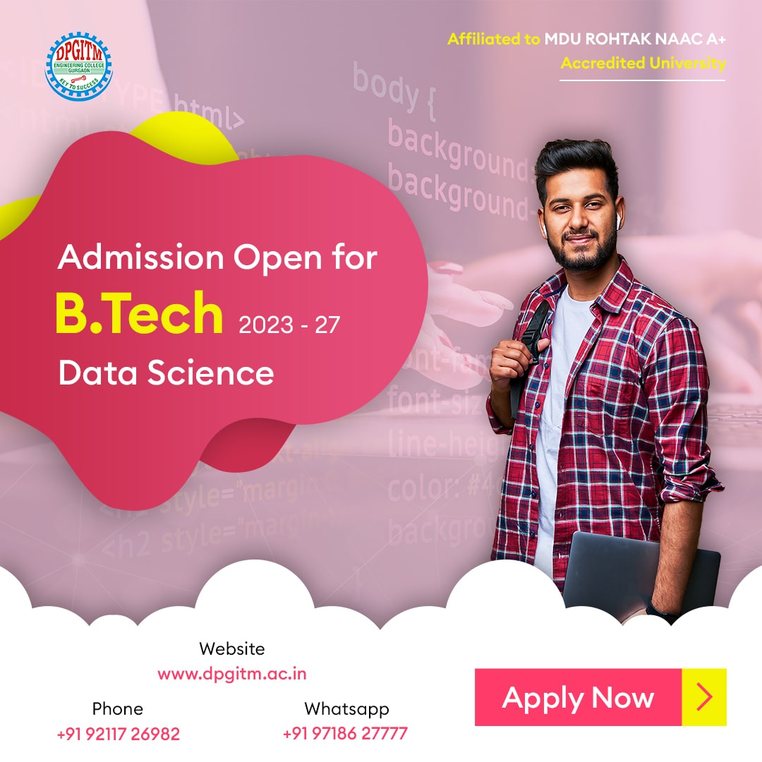 #Admissions for the 2023-2027 batch are now open. Apply now: dpgitm.ac.in

#admissions2023 #collegeadmissions #btech #admissionopen #bestcollegeingurugram #bestengineeringcollege #gurgaon