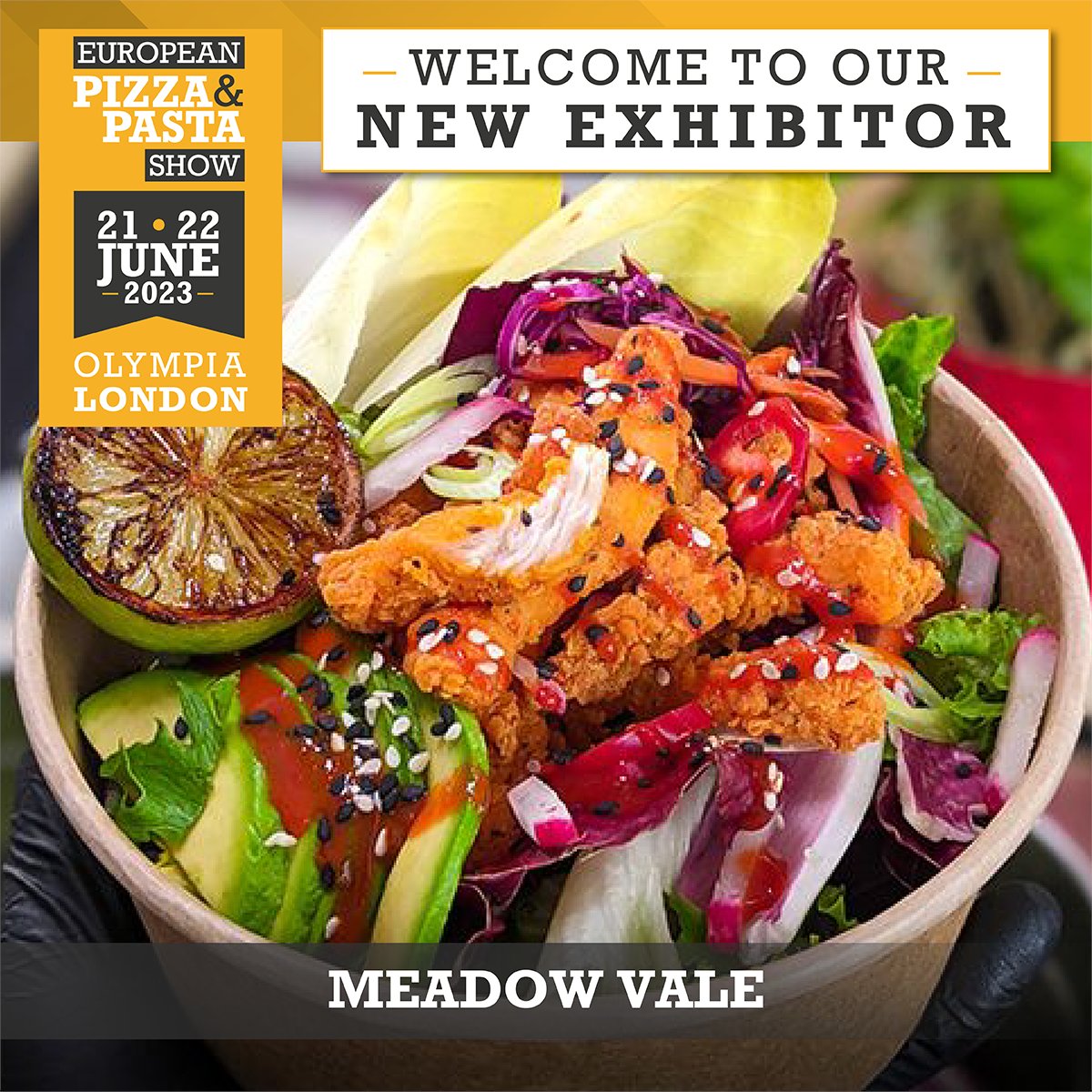 Pizzapastashow's tweet photo. *https://t.co/UpY7RA9saE*
We are delighted to welcome SALVO1968, MEADOW VALE and PUREZZA as exhibitors at the European Pizza &amp; Pasta Show, 21 - 22 June 2023, at Olympia London. Don't miss it - join and get a taste of Italian food traditions and quality. https://t.co/zZD5S7sYVP