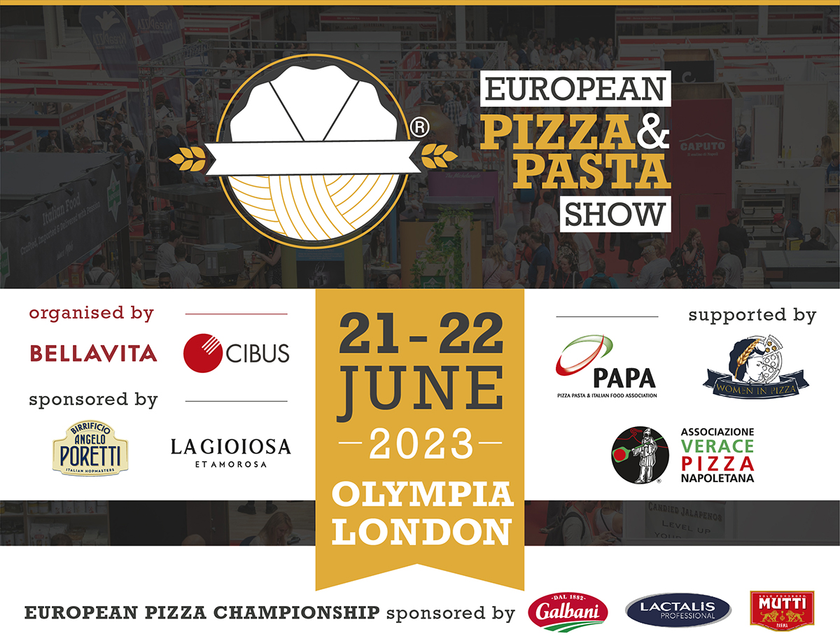 *pizzapastashow.com*
We are delighted to welcome SALVO1968, MEADOW VALE and PUREZZA as exhibitors at the European Pizza &amp; Pasta Show, 21 - 22 June 2023, at Olympia London. Don't miss it - join and get a taste of Italian food traditions and quality.
