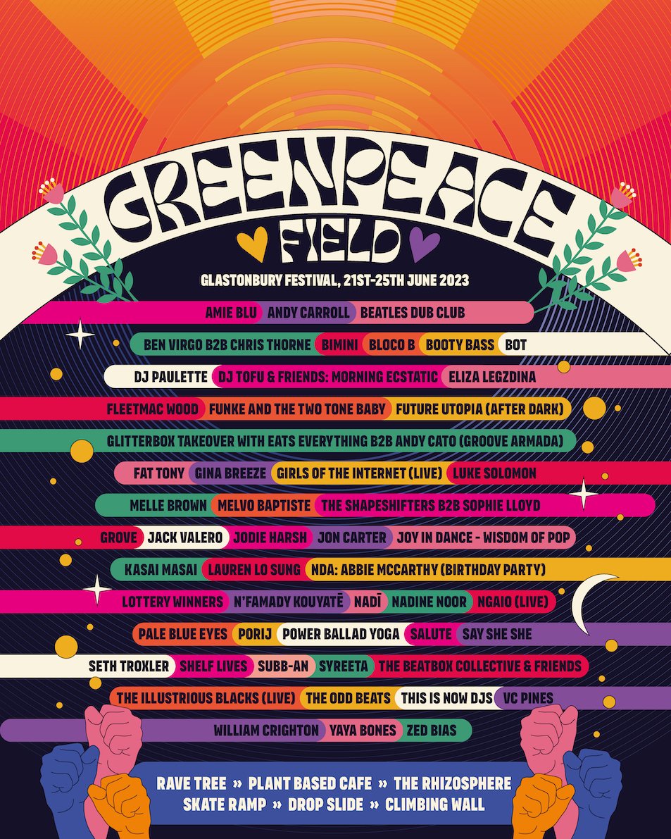 glastonbury's tweet photo. This year @GreenpeaceUK have much in store for their field, including the return of the iconic Rave Tree and a new immersive destination - The Rhizosphere! Find out more here: https://t.co/d0p7iUWCHp https://t.co/FgjqMaGzPH