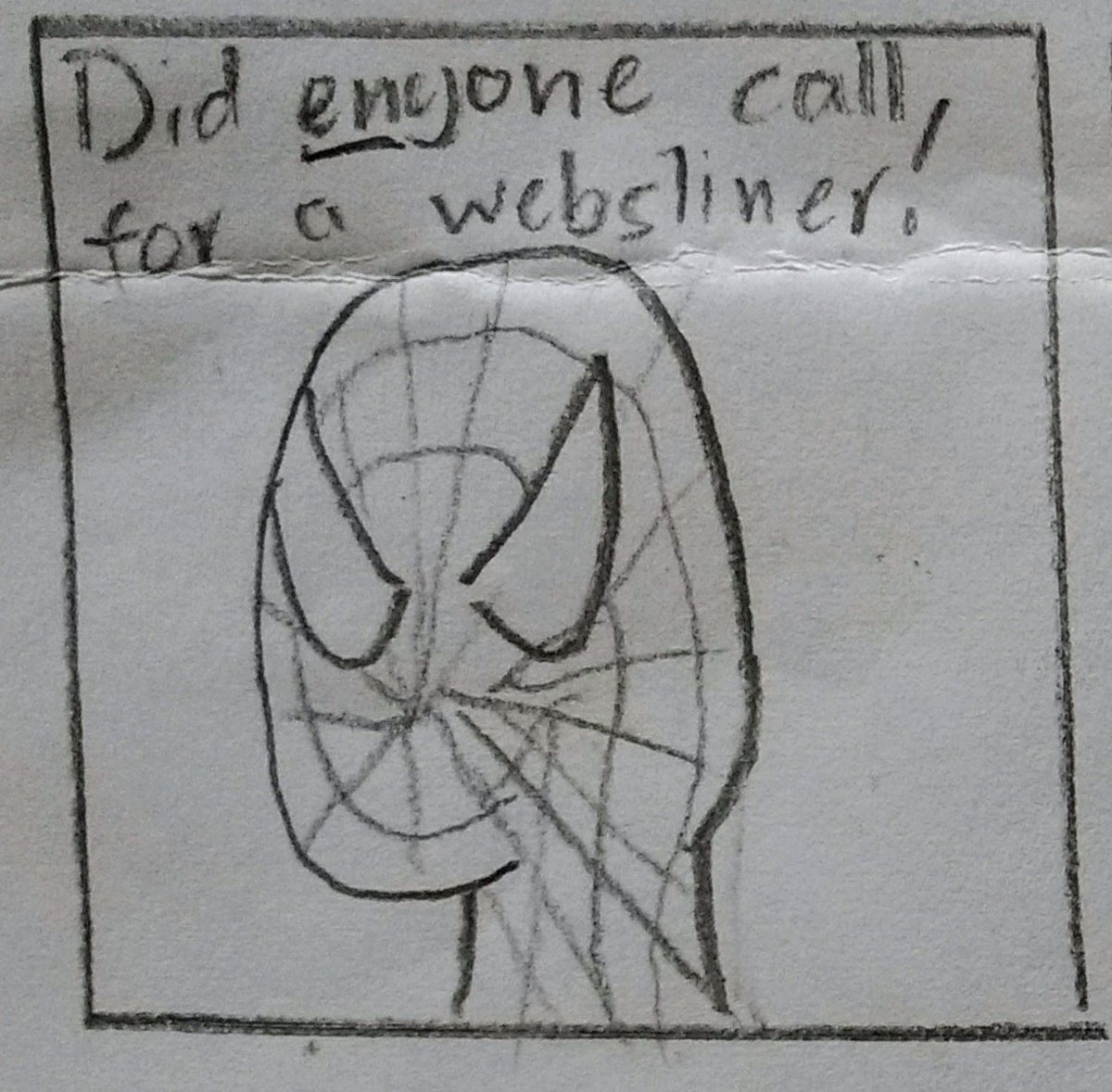 I didn't get to see Spidey this weekend but please enjoy this Spiderman drawing I found from when I was 9