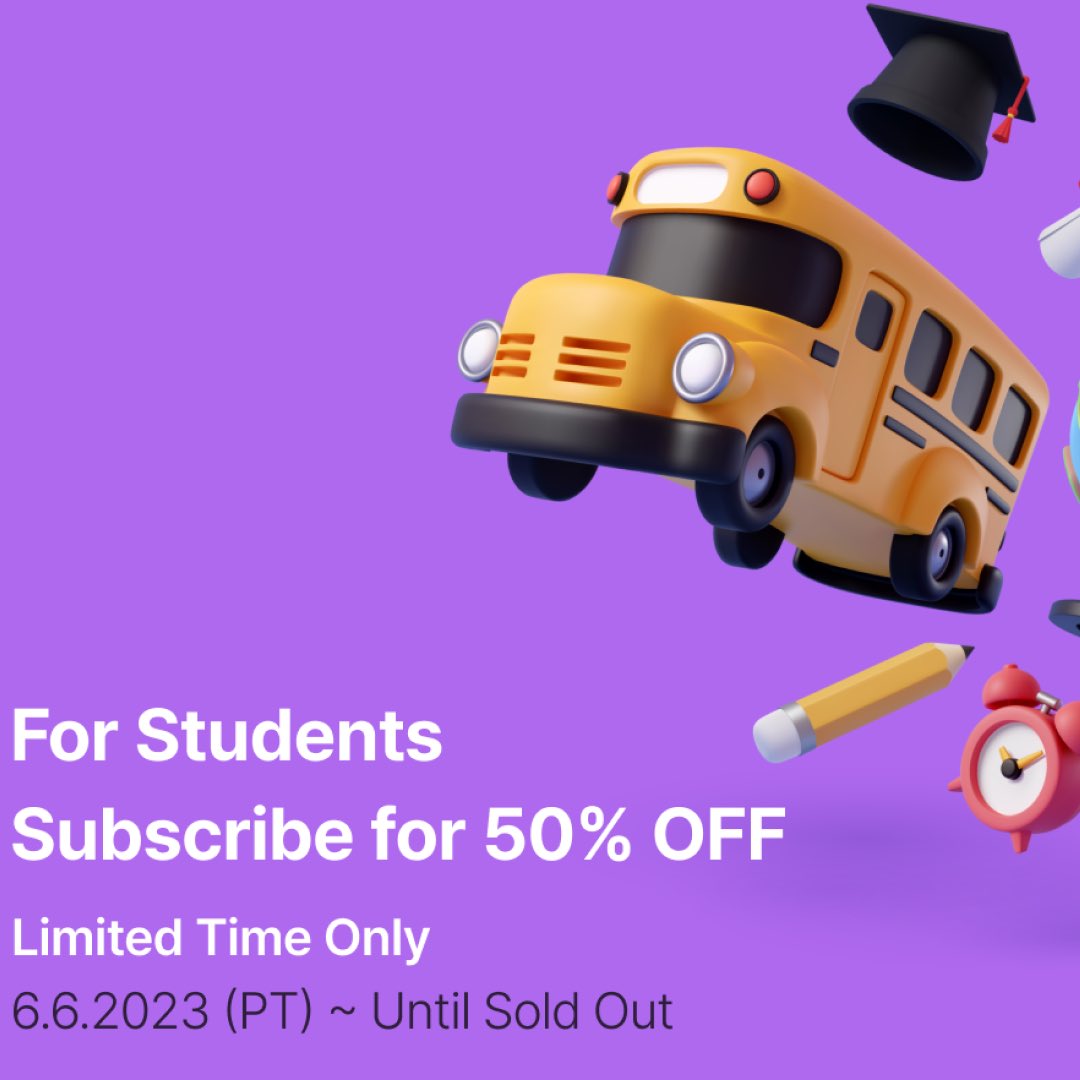 class101us's tweet image. CLASS101+ is now HALF OFF for Students! Take 50% OFF your subscription if you’re in school 🍎 #CLASS101 
👉 bit.ly/3CbMyl9