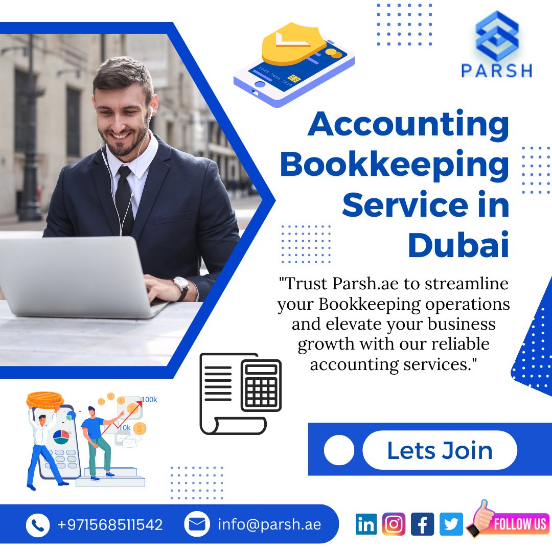 AndParsh's tweet photo. ''Trust Parsh. ae to streamline your Bookkeeping operations and elevate your business growth with our reliable accounting services.''
.
.
For more information:
.
Visit: https://t.co/HIYr6CzxeT
.
Call: +971 568511542
.
#parshaccounting #accountingdubai #accountingandbookkeeping https://t.co/aqTyXXojGG