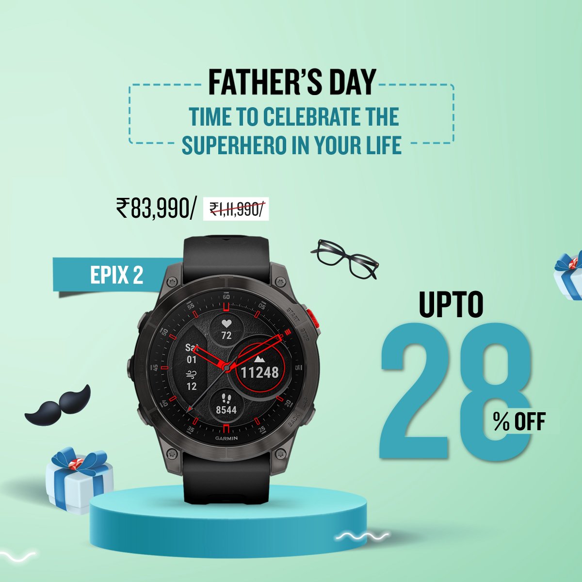 Garmin_India's tweet photo. Dad deserves the best, and we have it!
Celebrate #FathersDay with our incredible offers on #Garmin watches.
A gift that will accompany him on every step of the journey!
Visit : https://t.co/bozTGJQZ9y
.
.
#FathersDayOffer #GarminIndia #GarminWatches #Fenix7X #Fenix7 #Epix2 https://t.co/hFHLkPVBPE