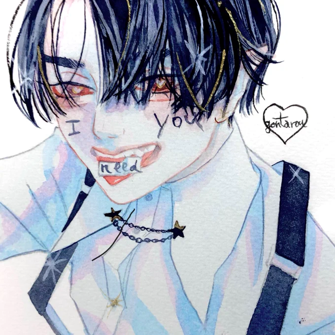 水彩ばーじょん #イラスト #水彩 #絵