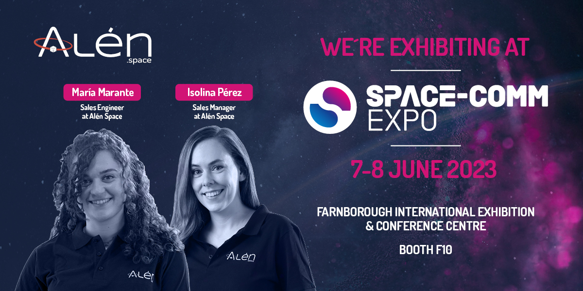 alenspace's tweet image. 🛰️ Only two days left until @SpaceCommExpo! Our teammates Isolina Pérez and María Marante are ready to attend the UK&apos;s largest #space event. We&apos;ll showcase a wide range of  #spacecomms products from our own stand (F10). Book a meeting (7-8, June) 👉hubs.la/Q01Sfn7N0
#SCE23