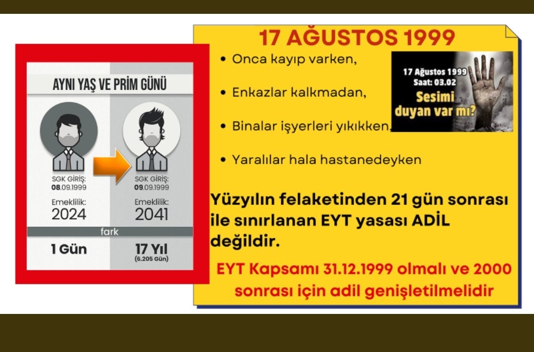 kalabal_arif's tweet photo. #BakanIsıkhan @2000LerSiziBekliyor #eyt99sonuhakkimiz
1 gün 1 haftaya 1 ay a 17 yıllık mağdur oluşturuldu kesinlikle hakkaniyetli adil değildir şahsım adına deprem nedeniyle 45 gün geç sgk giriş yapıldığı için 17 yıla mahkum edildim https://t.co/XrjVK8oW5R