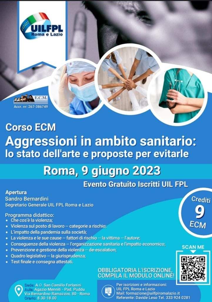 CordoFrancesco's tweet photo. #corsoecm 🖍️
Aggressioni in ambito sanitario
#aziendaospedaluerasancamilloforlaniniroma 🔵 #uilfplsancamilloforlaniniroma https://t.co/lJYFZQpnJ1