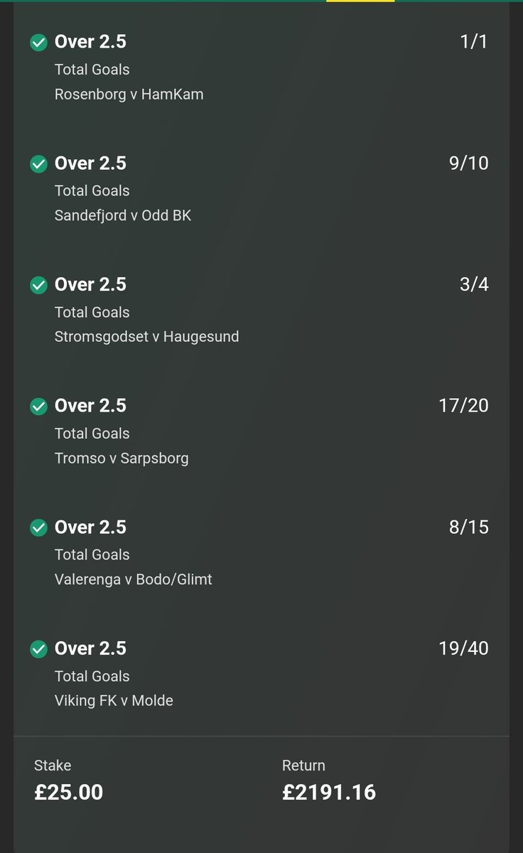 betclub's tweet image. £200 Free Cash Competition! 

The Betclub Norway Mega Acca Won!

£25 returned £2191.16 💰✅

We will giveaway £200 from the winnings to someone who likes/ RTs this tweet 🔄♥️