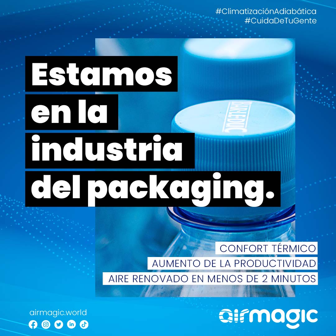 Los sistemas de #ClimatizaciónEvaporativa de <a href="/Airmagic_world/">Airmagic</a> ofrecen a la #industriaDelPackaging enfriamiento eficiente, ahorro energético, mejora de la calidad del aire y flexibilidad en la configuración de espacios de trabajo.  #cuidadetugente 
i.mtr.bio/airmagic