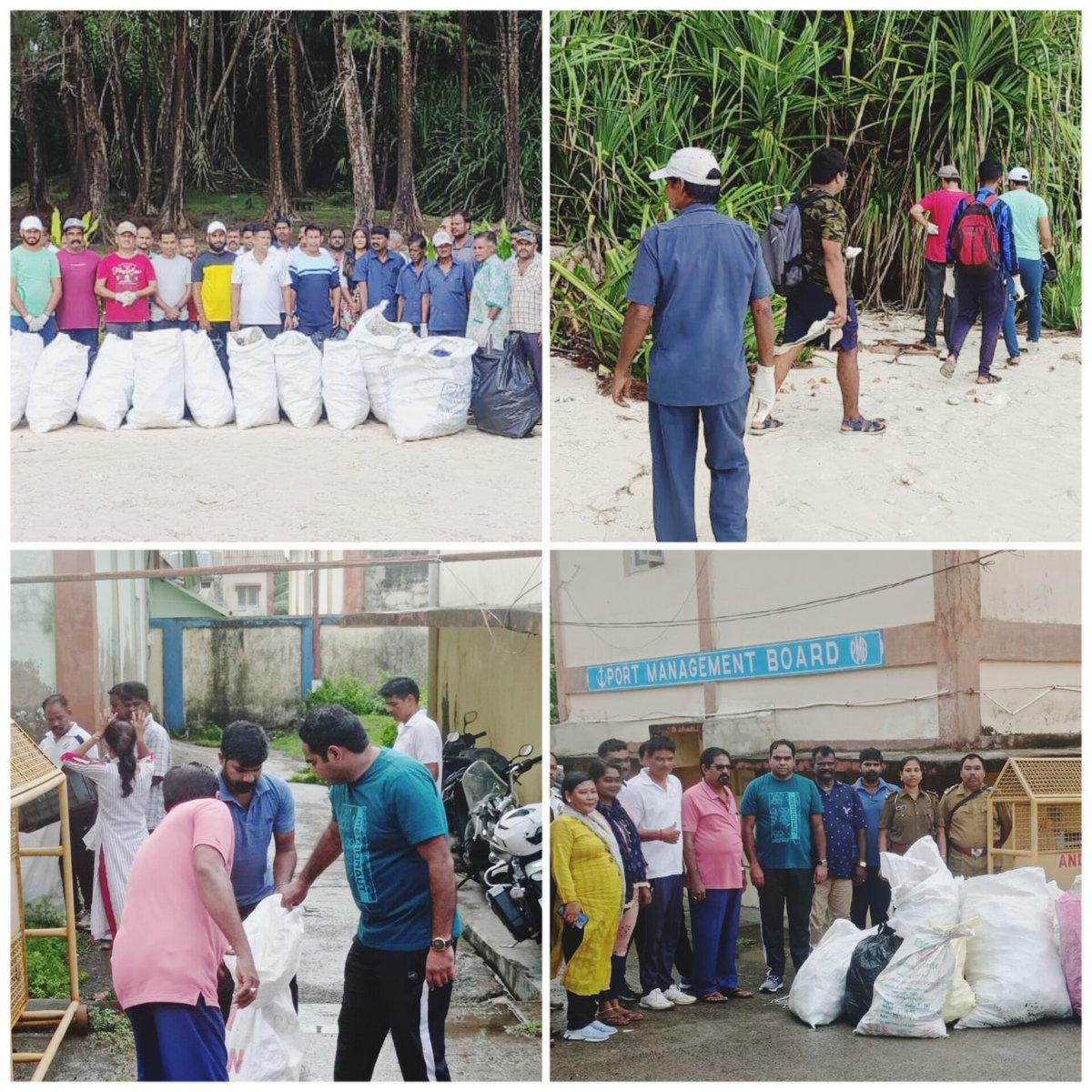 Nicobar District Administration has conducted cleanliness drive at various locations as part of world #environment_day under the theme #BeatPlasticPollution. 

#Refuse plastic, if you can't #reuse. #ecosystem_restoration.