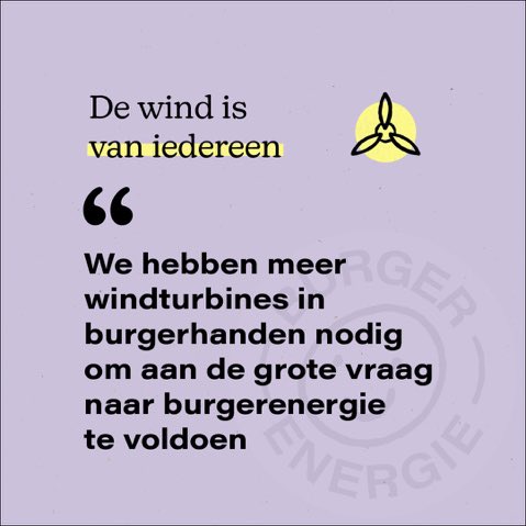 Maak mee het verschil. Steun onze windclaim 🌬

➡️ Meer weten? Ga naar burgerenergie.be/actie ⬅️

#burgerenergie #dewindisvaniedereen #globalwindday