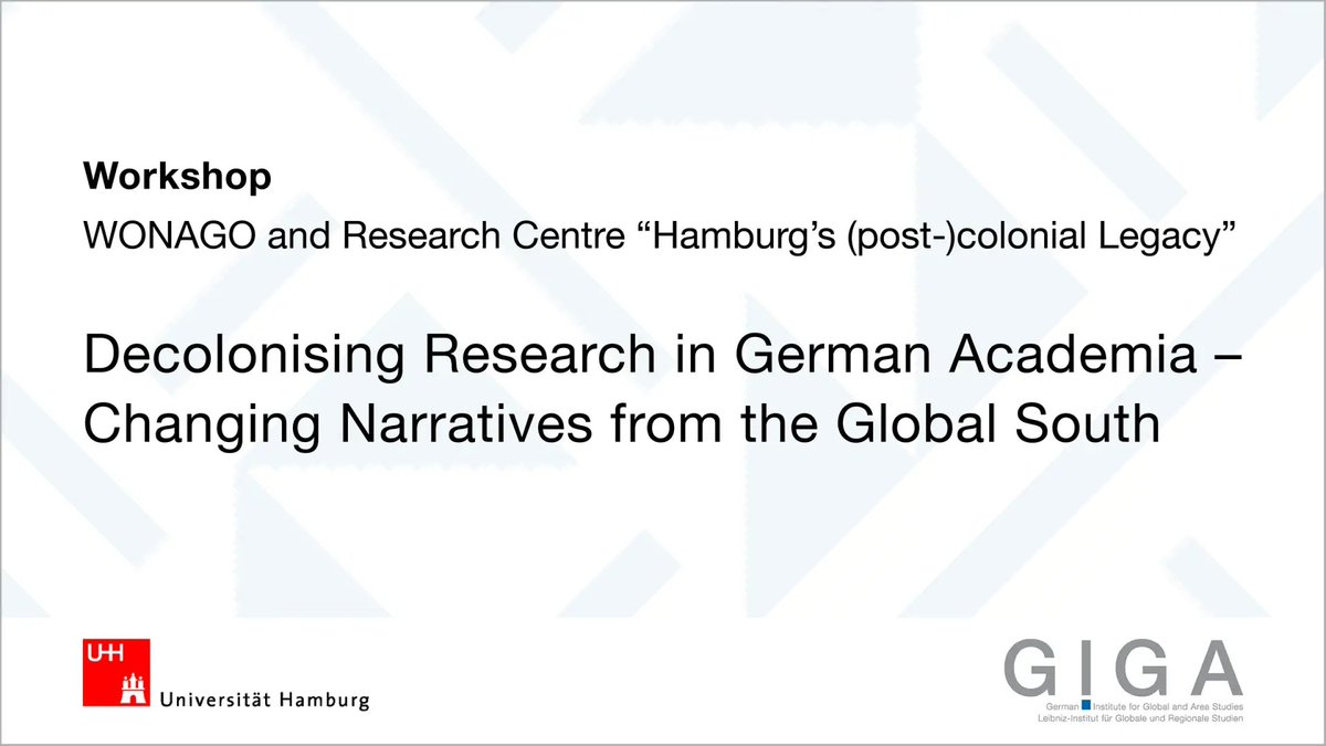 Jürgen Zimmerer (@juergenzimmerer) on Twitter photo #DecolonisingResearch
Delighted to announce our workshop with colleagies from Germany and Southern Africa, in cooperation with <a href="/WONAGO_HH/">WONAGO</a>. Thanks to <a href="/Dr_Natermann/">Diana Miryong Natermann @drnatermann.blsky.social</a> for organising it.
Date: 7. June 2023
Venue: <a href="/coloniallegacy/">Koloniales Erbe</a>
See for programme and details: giga-hamburg.de/en/events/conf… #DecolonisingResearch
Delighted to announce our workshop with colleagies from Germany and Southern Africa, in cooperation with <a href="/WONAGO_HH/">WONAGO</a>. Thanks to <a href="/Dr_Natermann/">Diana Miryong Natermann @drnatermann.blsky.social</a> for organising it.
Date: 7. June 2023
Venue: <a href="/coloniallegacy/">Koloniales Erbe</a>
See for programme and details: giga-hamburg.de/en/events/conf…
