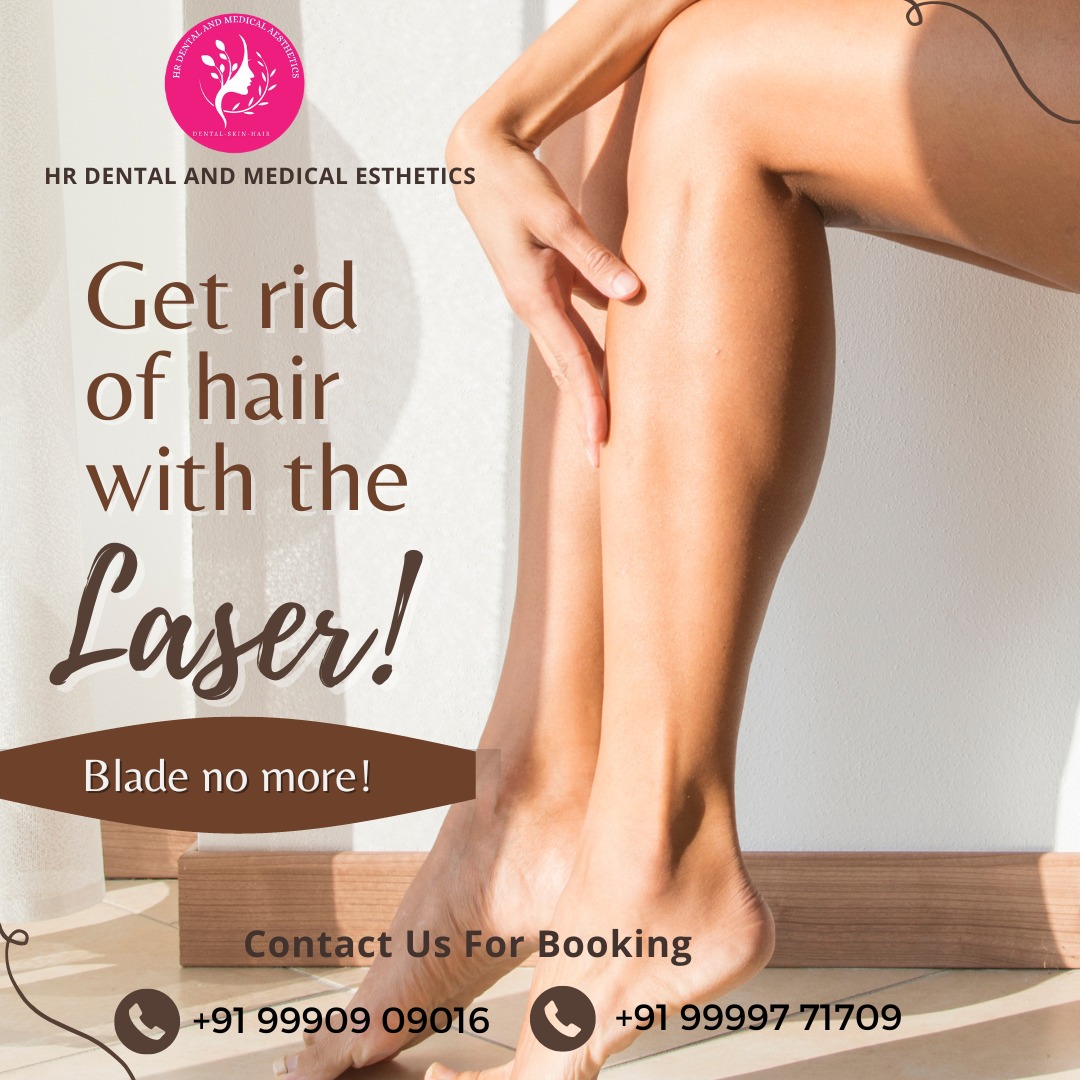 Say goodbye to unwanted hair and embrace smooth, flawless skin with the advanced laser technology at HR Dental And Medical Aesthetics!   For bookings, call Dr. Himani Bhardwaj at +91 99997 71709 or visit our clinic at SB 34, Shashtri Nagar, Ghaziabad.  #HairRemovalGoals #hrdental