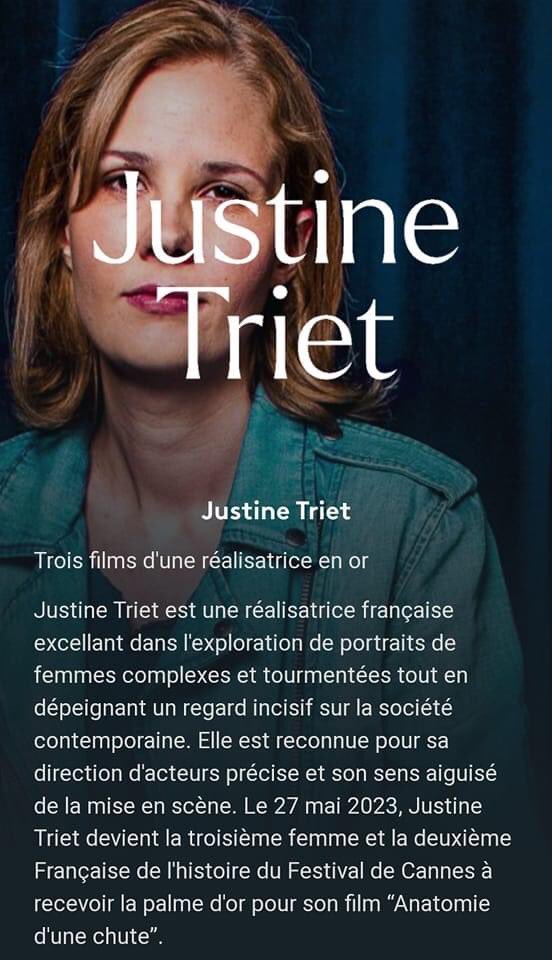 C’est quand même étonnant que Justine Triet, palme d’or du festival de Cannes ne soit pas invitée dans les médias je trouve.

De là à penser que des consignes de censures auraient été données , je n’ose l’imaginer dans une démocratie.