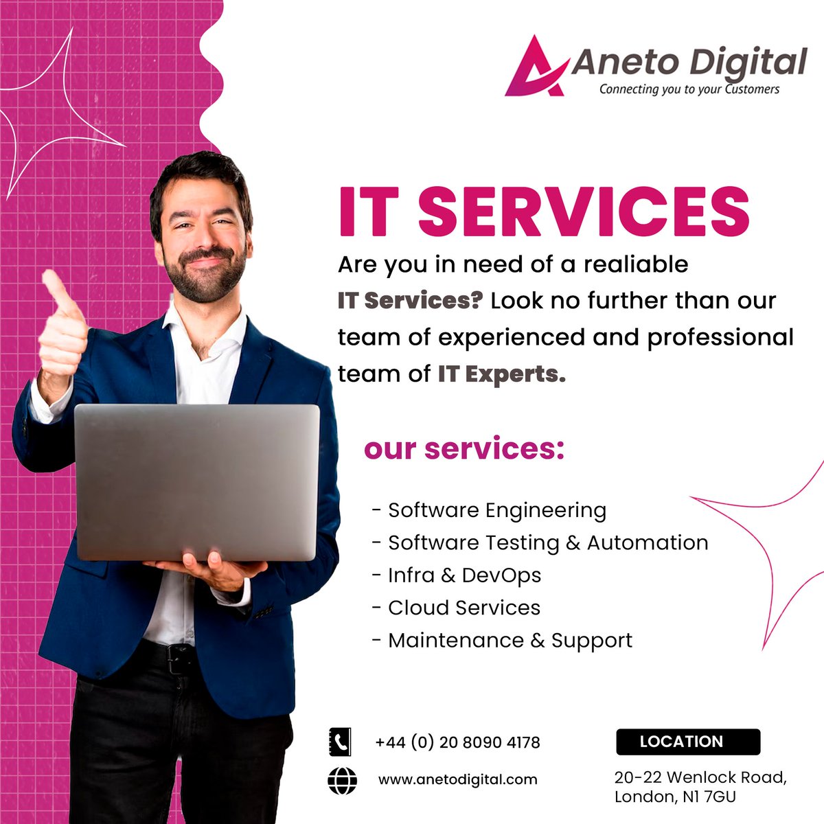 Aneto Digital is a leading IT consulting and services provider known for delivering top-notch solutions. With a commitment to excellence,
& specialize in offering the best-in-class IT consulting services 
#anetodigital #itconsultingservicesinlondon #itsolutions #itconsultant