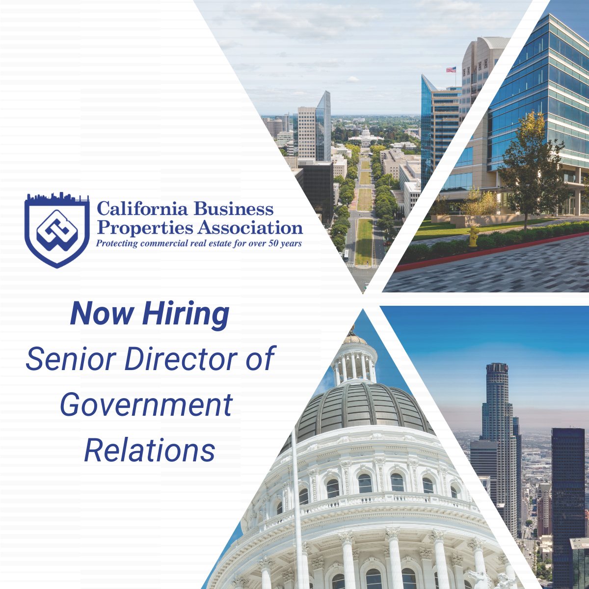 Join our team! CBPA is seeking an internal lobbyist to modernize, redesign, and implement a legislative and regulatory strategy on statewide and national policy issues impacting the office, industrial, and retail real estate industry. Get the details here: lnkd.in/gG6ieeUr