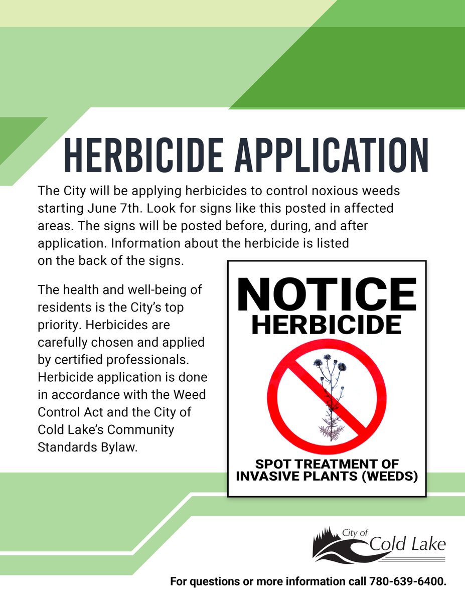 The #CityofColdLake will begin spraying noxious weeds on June 7th. To learn more and to see where spraying will be taking place, please visit coldlake.com/waste
#NoxiousWeeds