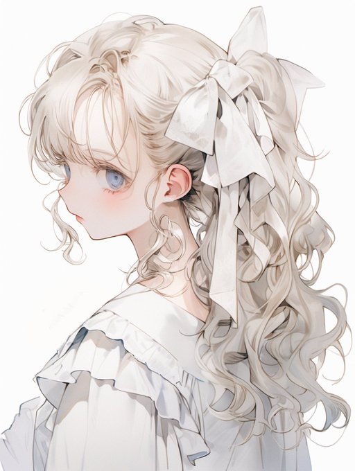 「white background white dress」 illustration images(Popular)