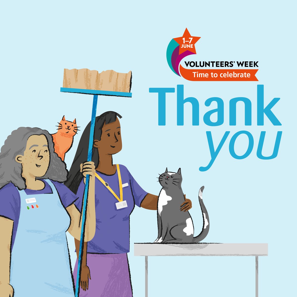 This Volunteers' Week please join me in saying a Massive Thank You to the team of dedicated, cat-loving volunteers here in Telford. From finding cats loving new homes to running our market stall, the team does it all. #ThankYou #HappyVolunteersWeek #AllForCats #Volunteering
