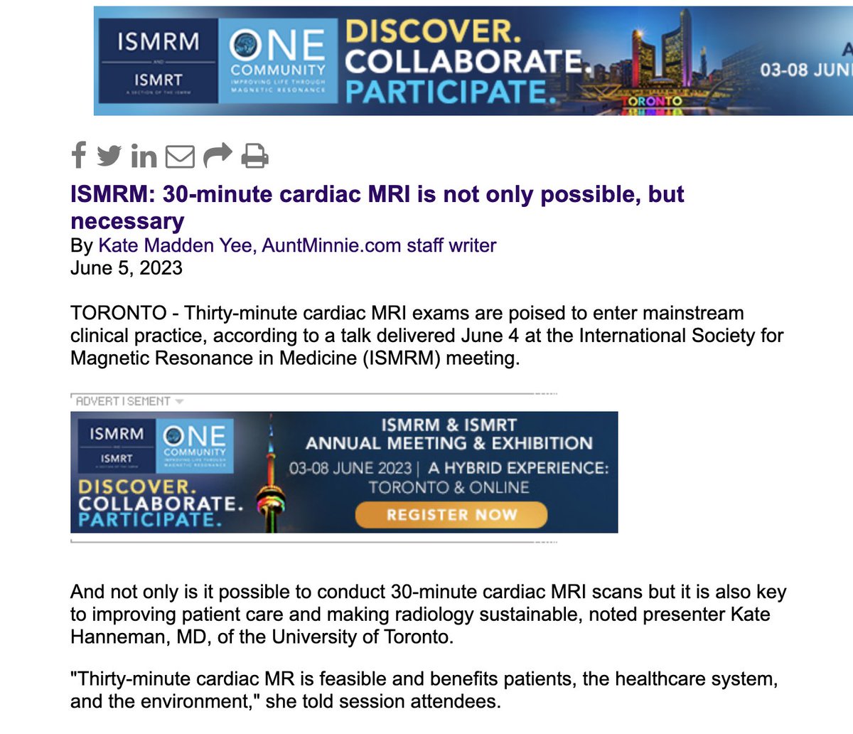 Thrilled to see <a href="/AuntMinnie/">AuntMinnie.com</a> cover this <a href="/ISMRM/">ISMRM</a> session on 30-min #whyCMR with a focus on health equity and sustainability! Shorter #MRI protocols benefit patients, the healthcare system, and the environment 🧲🌎
auntminnie.com/index.aspx?sec…
<a href="/MichaelAtalay/">Michael Atalay, MD, PhD, FACR, FSCMR, FSCCT</a> <a href="/MRInicole/">Nicole Seiberlich ☮️</a> <a href="/TheklaOe/">Thekla Oechtering</a>
