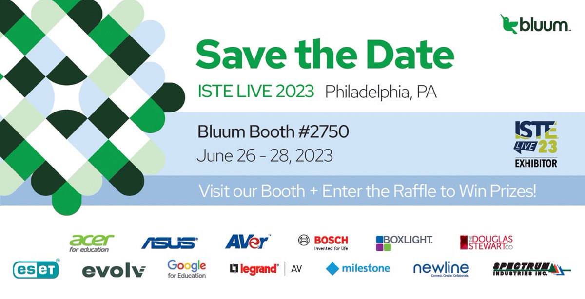 Going to ISTE?  Don’t forget to stop by and say hello! #comebluumwithus <a href="/Bluum_EdTech/">Bluum</a>