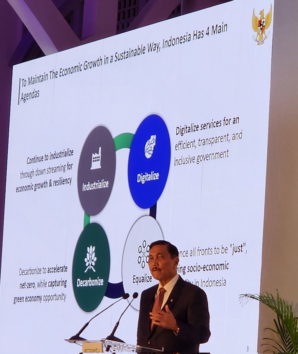 What is your country's sustainability agenda? On this #WorldEnvironmentDay2023, inspired to hear a clear case for investments in Indonesia's sustainability agenda from Pak Luhut Pandjaitan @Temasek's Ecosperity opening event.