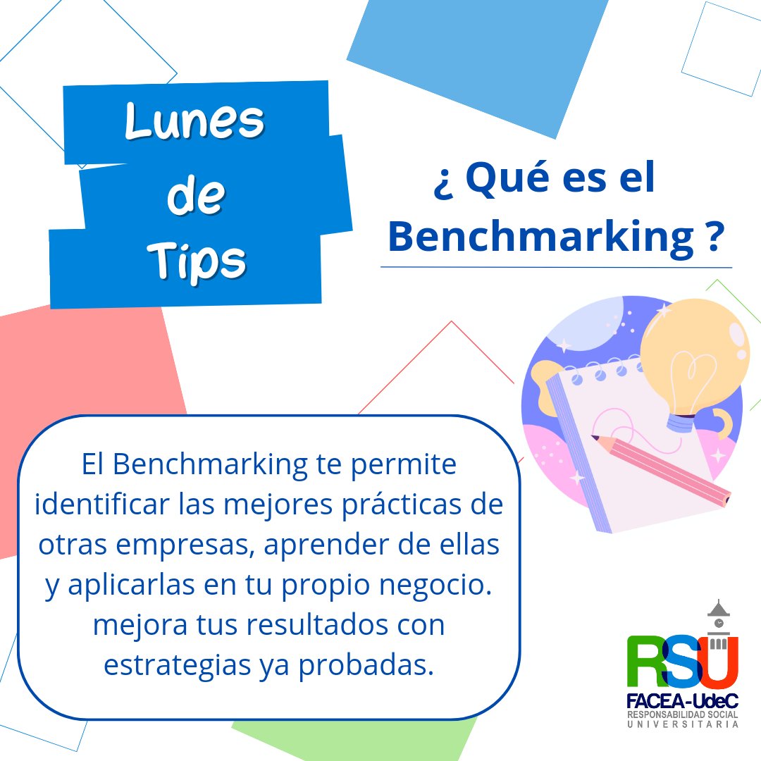 ¡Es lunes de tips! 🌟📚 Esta semana hablaremos de un concepto empresarial: ¡el Benchmarking! 💼  
¿Para que nos ayuda? 
✅ Analizar fortalezas y debilidades
✅ Identificar oportunidades de mejora
✅ Establecer metas realistas y alcanzables
✅ Impulsar la innovación y creatividad