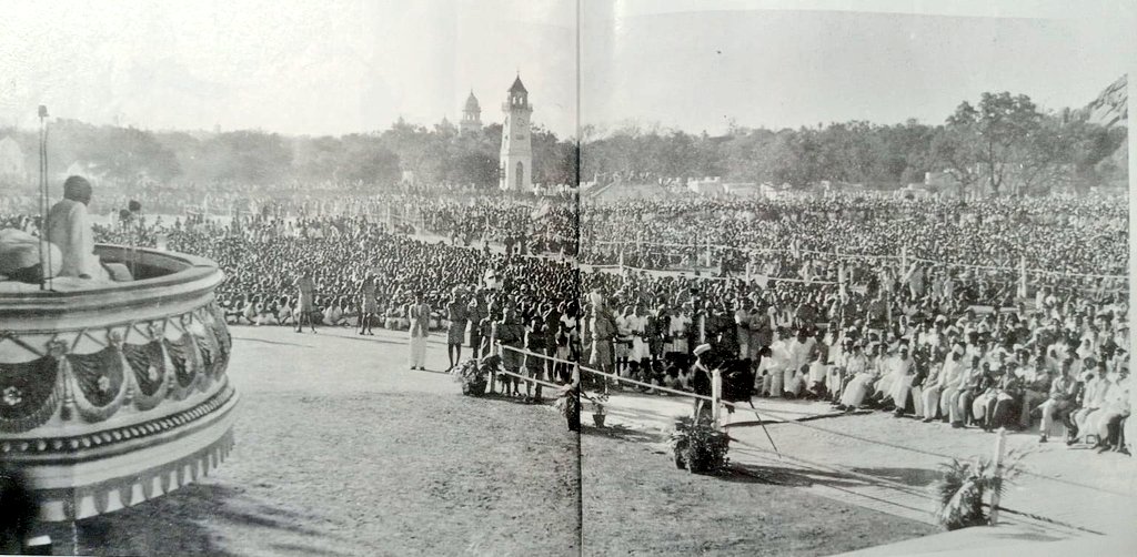 1949 :: Sardar Patel Addressing Mammoth Crowd In Fateh Maidan , Hyderabad