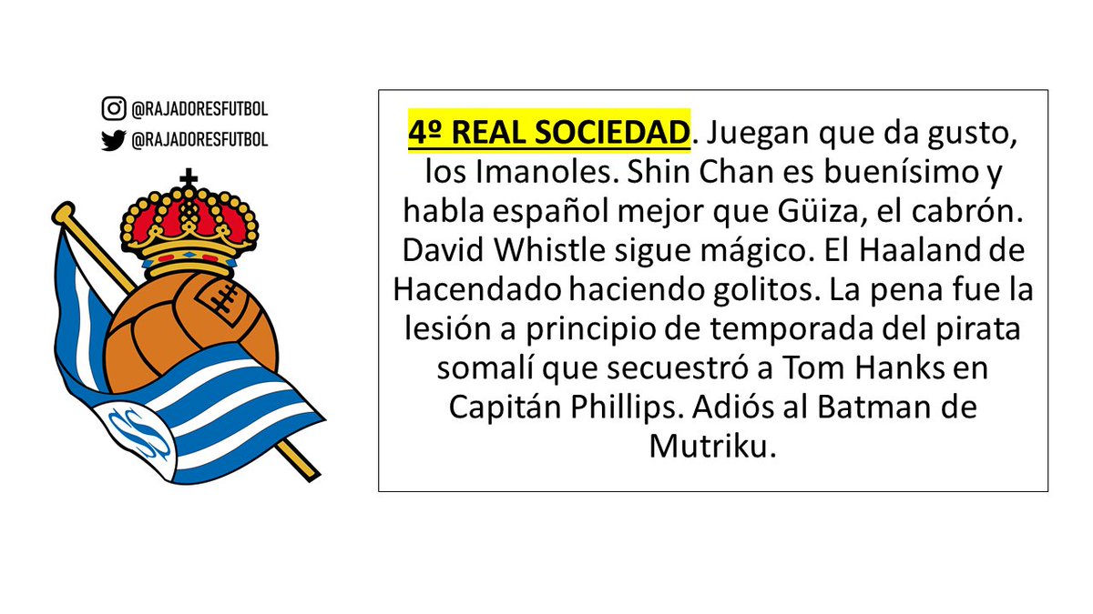 RajadoresFutbol's tweet photo. 4º REAL SOCIEDAD https://t.co/rTbnImo1Lt