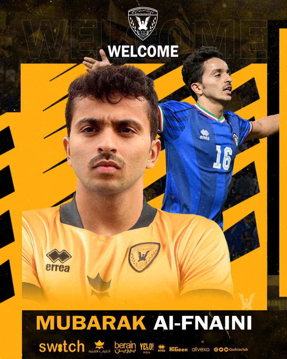 نادي القادسية يتعاقد مع اللاعب مبارك الفنيني وذلك لتمثيل الفريق الاول لكرة القدم 

الـفـنـيـني قــدسـاوي 💛