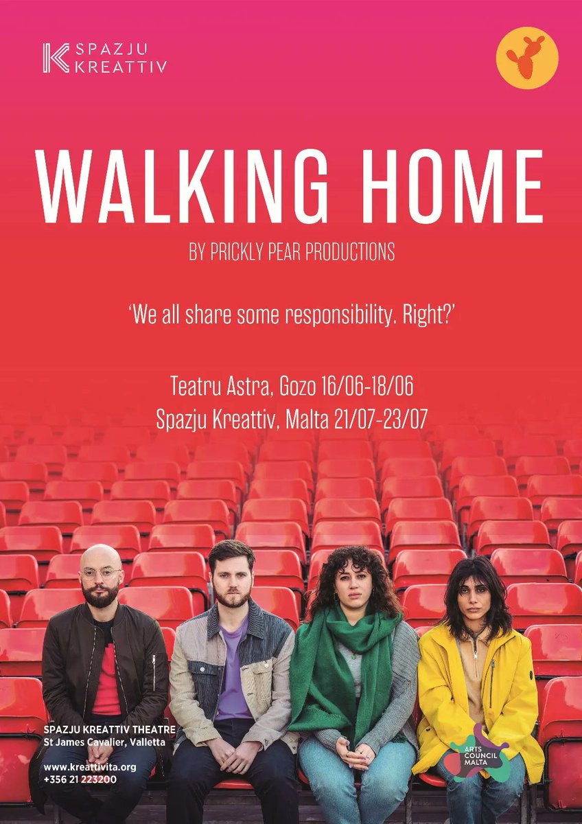 PearProductions's tweet photo. "We all share some responsibility, right?"

WALKING HOME 
🌍 Teatru Astra, Rabat, Gozo 
🗓 June 16-18 
⌚ 7.30pm 
🗣16th/17th: in English, 18th: bil-Malti
🎟 Book now! https://t.co/JAMx3odvmS 

This project is supported by Arts Council Malta @artscouncilmlt https://t.co/rcDgVVye7q
