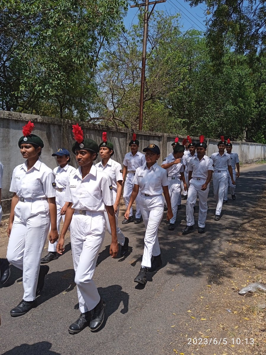 Rally on Environment Aware ness conducted by NCC Cadets of 2 MP Naval Unit Jabalpur