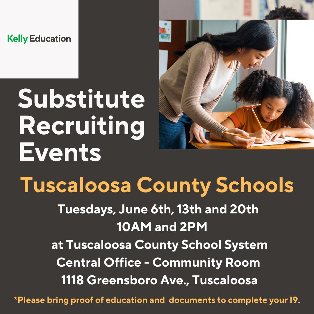 Our partner, Kelly Education, is hiring substitute teachers, paraprofessionals, school nurses, custodians, &amp; cafeteria employees in our school district. Share this with someone who would make a great substitute employee!
Interest Form forms.office.com/r/7JxR79U66p