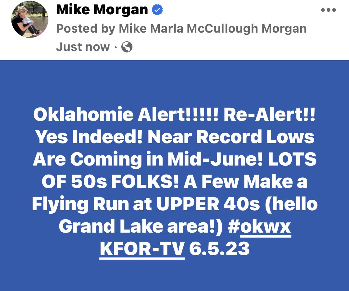 MikeMorganKFOR's tweet image. #okwx #wxtwitter @ReedTimmerAccu #GizmoThoughts 6.5.23 @kfor