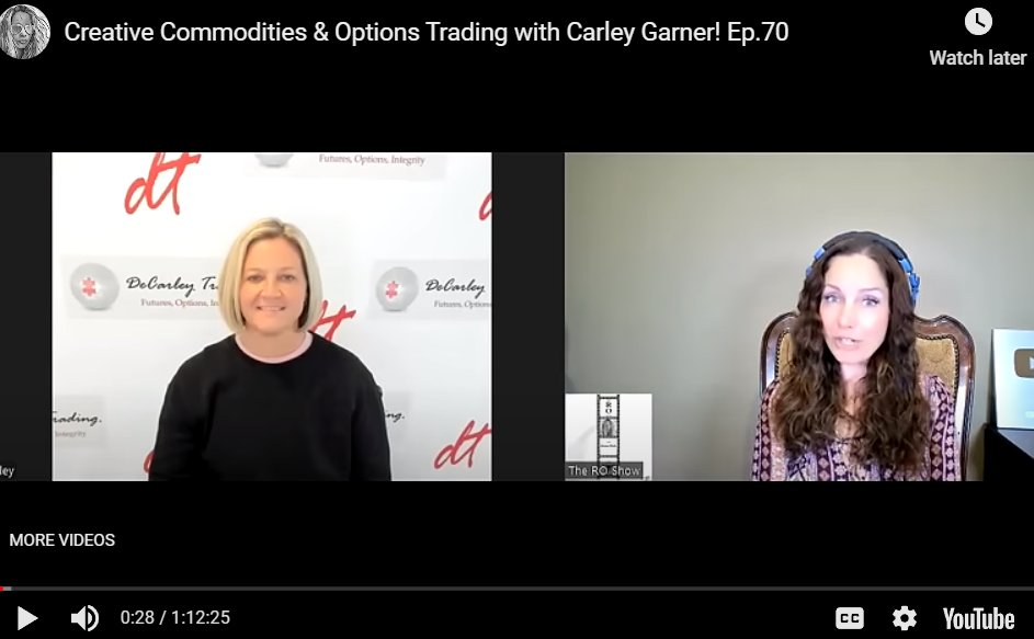 carleygarner's tweet photo. I recently joined @RosannaInvests on the @TheROShowPod to discuss various commodity markets and options strategies. Ro knows her stuff; we had some fun. Here is a link to the archive - https://t.co/1B3JqNEoXK

#commodities #commodityoptions #optionstrading #crudeoil #gold #grains 

*THERE IS A SUBSTANTIAL RISK OF LOSS IN TRADING FUTURES AND OPTIONS.