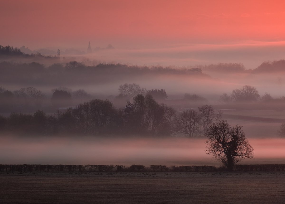 Spring mist across the Welland Valley