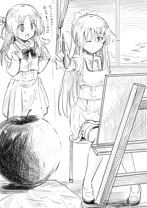 絵を描く月夜ちゃん
